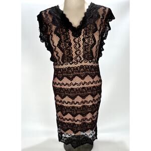 Stela Luce Womens Lace Bodycon Dress Size L Black Corpcore Occasion Event Formal